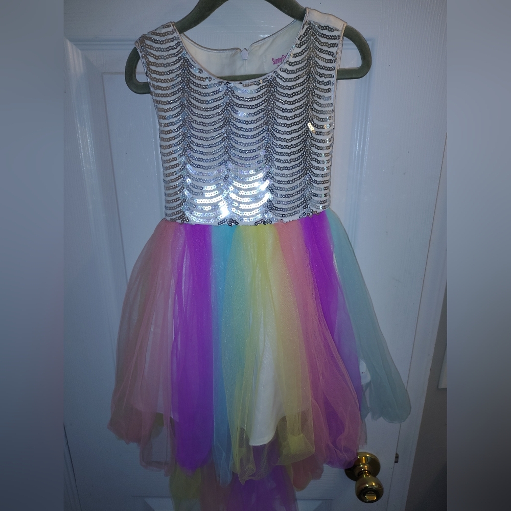Colorful Sequin Kids Costume Dress